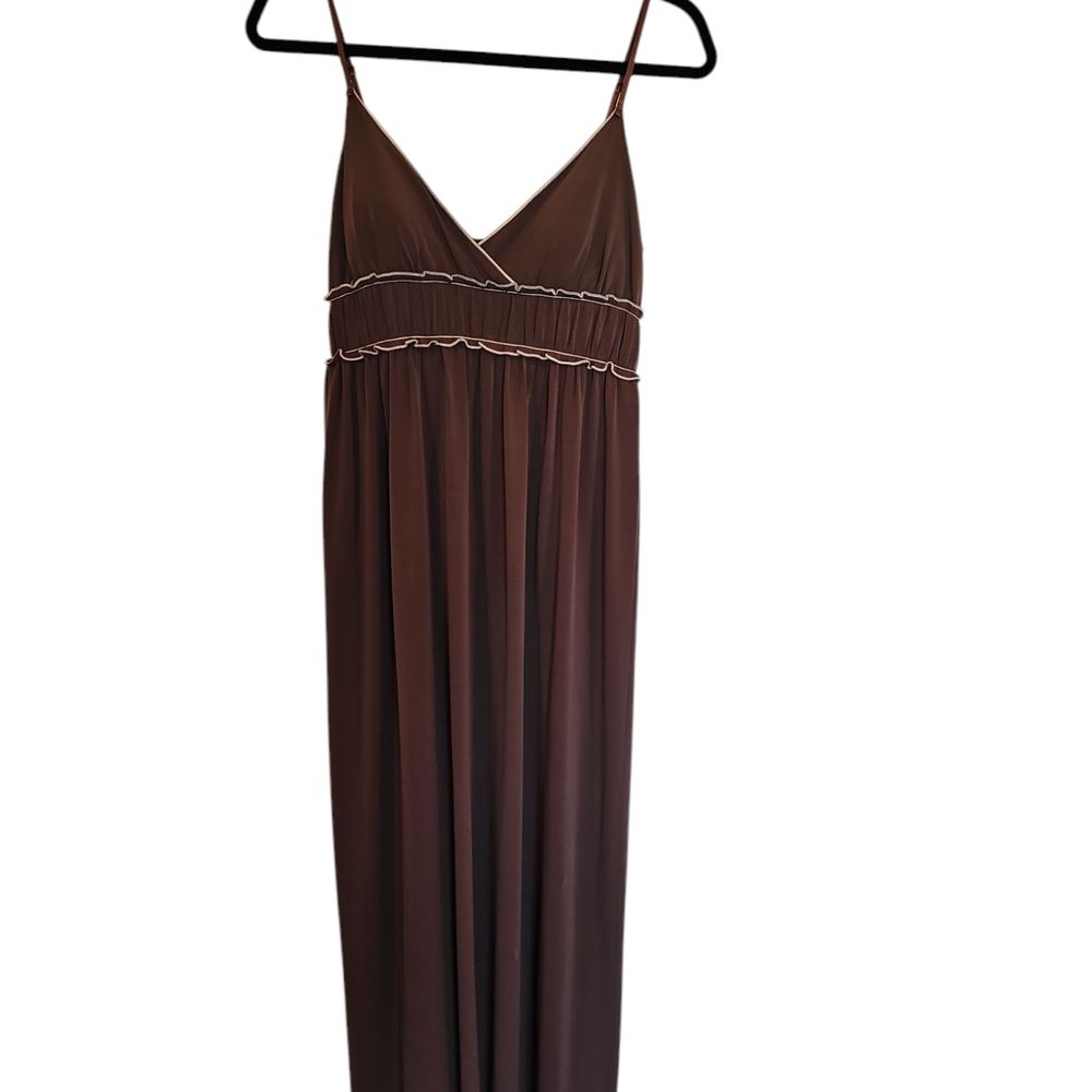 Brown Spaghetti Strap Maxi Dress